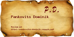 Pankovits Dominik névjegykártya